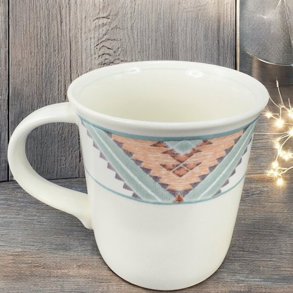 Mikasa Intaglio Santa Fe Ceramic Coffee Mug Cup Set 2 Mugs Cups Set Stoneware - Picture 2 of 14
